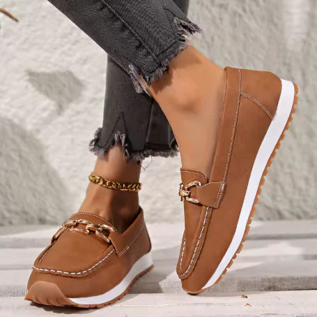 Harper | Women's Orthopedic Non-Slip Gold-Buckle Slip-On Loafers