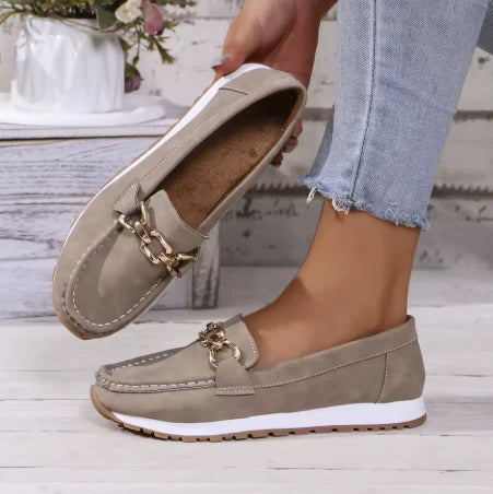 Harper | Women's Orthopedic Non-Slip Gold-Buckle Slip-On Loafers