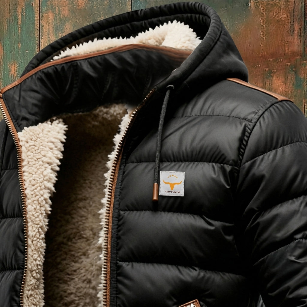 Mason | Men's Quilted Jacket Fleece-Lined Hooded Full-Zip Winter Coat