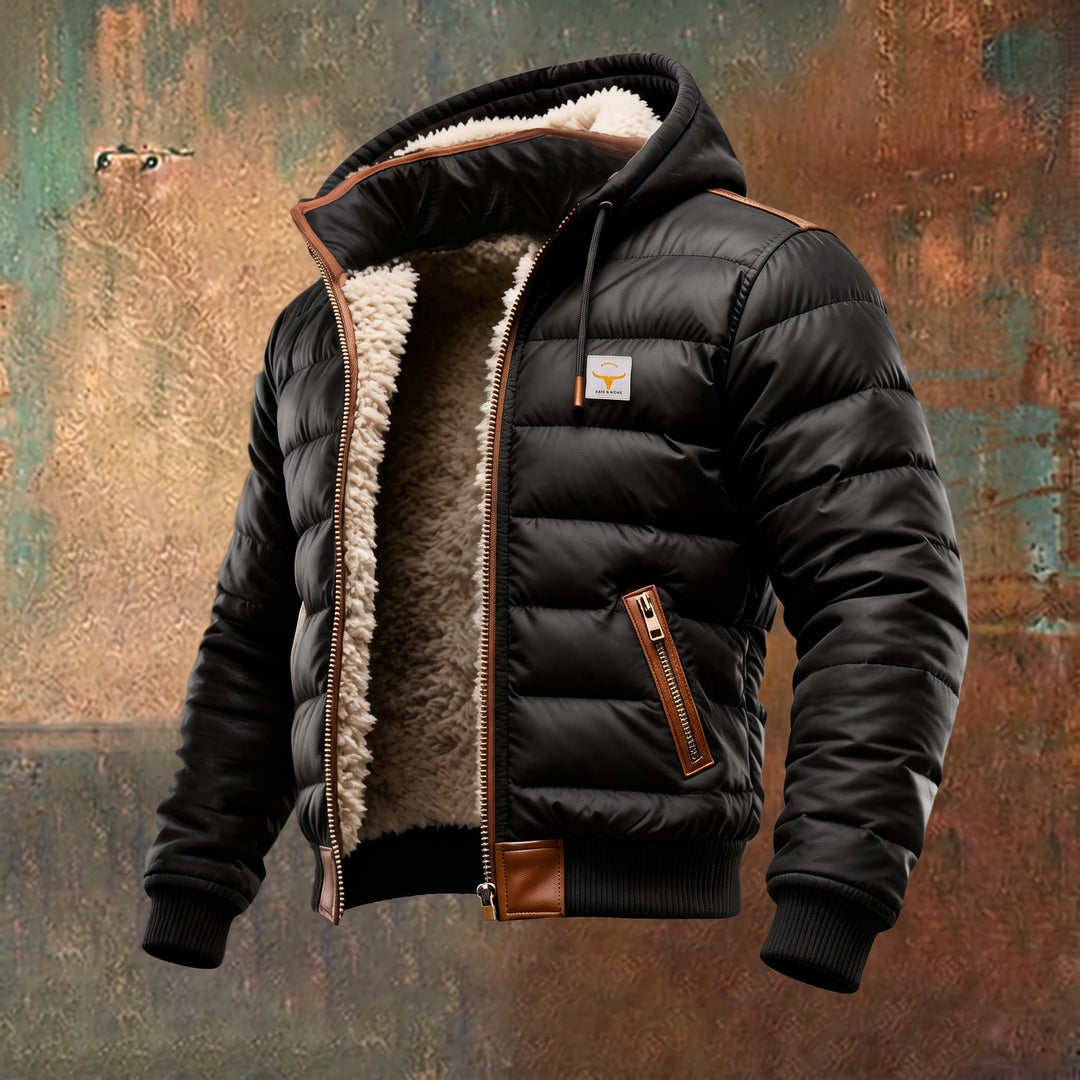 Mason | Men's Quilted Jacket Fleece-Lined Hooded Full-Zip Winter Coat