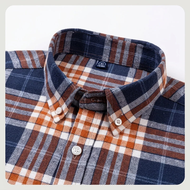 Aiden | Men's Plaid Long-Sleeve Button-Down Shirt