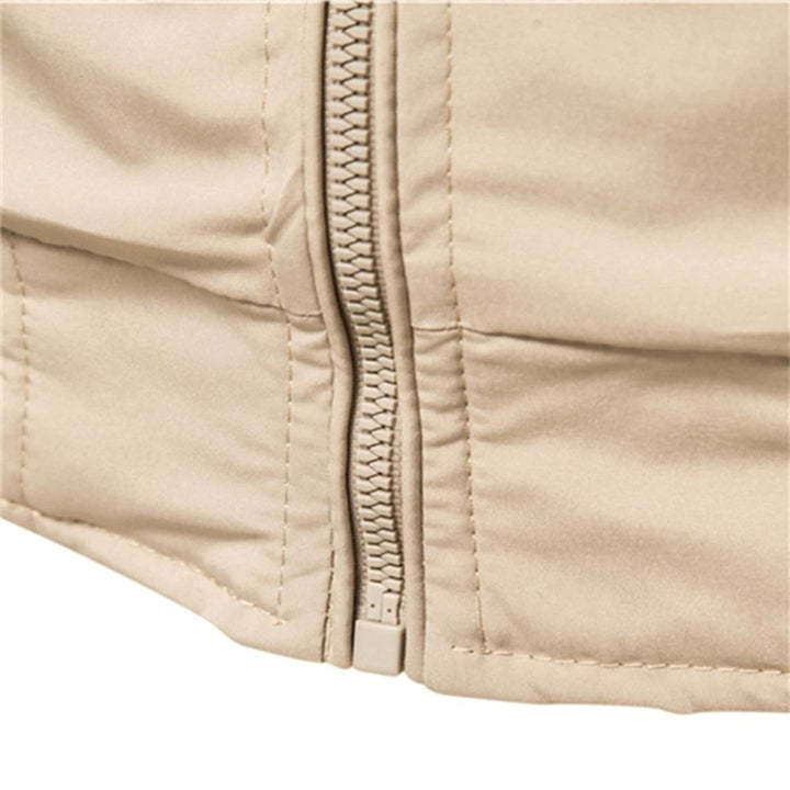 Men's Bomber Jacket Zip-Up Varsity-Stripe Stand-Collar Lightweight