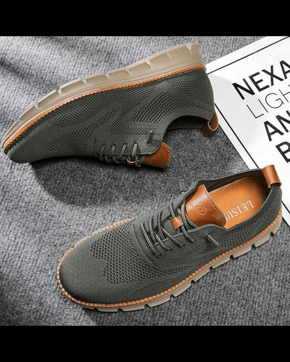 Men's Breathable Knit Lace-Up Casual Everyday Sneakers