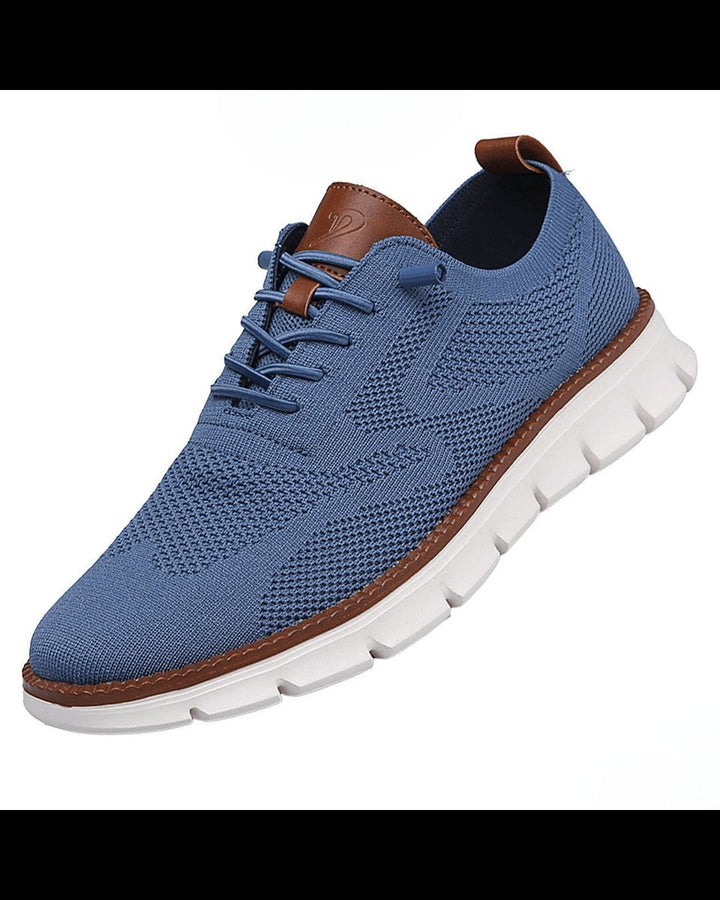 Men's Breathable Knit Lace-Up Casual Everyday Sneakers - Blue