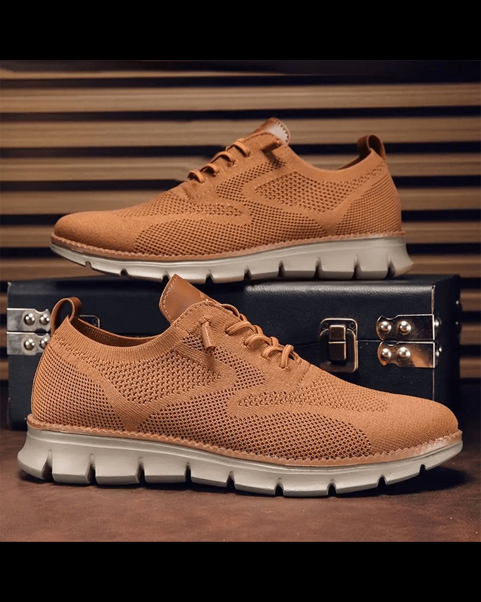Men's Breathable Knit Lace-Up Casual Everyday Sneakers