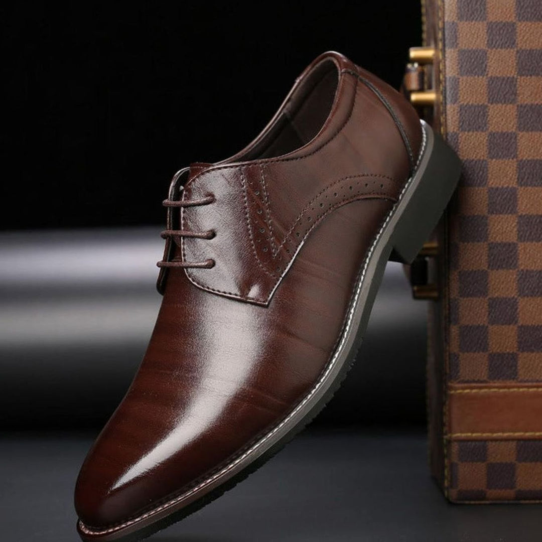 Men's Brogue Lace-Up Oxford Dress Shoes - Brown