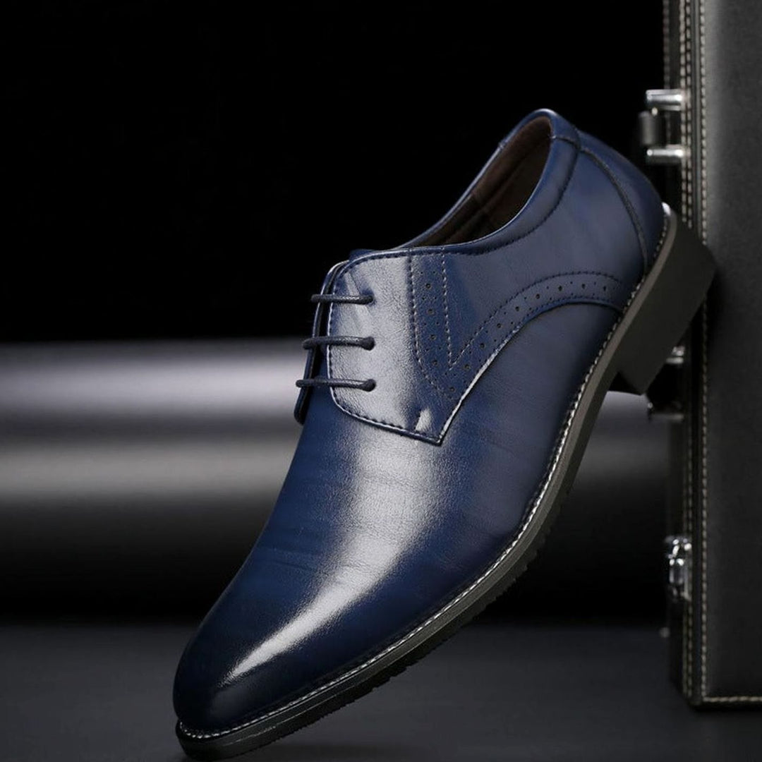 Men's Brogue Lace-Up Oxford Dress Shoes - Blue