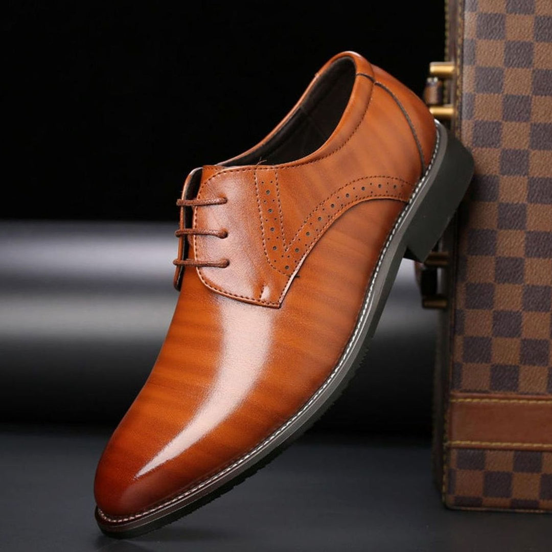 Men's Brogue Lace-Up Oxford Dress Shoes - Yellow