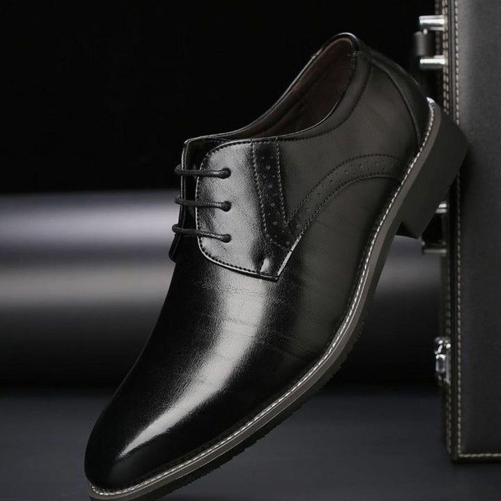 Men's Brogue Lace-Up Oxford Dress Shoes - Black