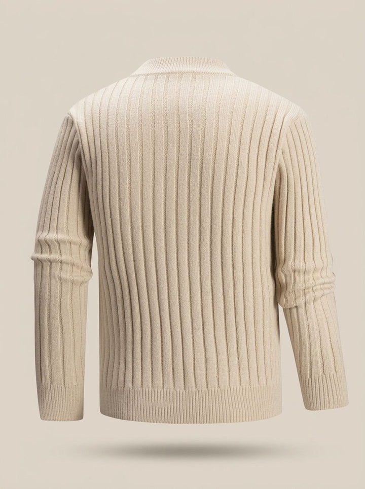 Men's Cable-Knit Mock-Neck Regular-Fit Cotton Blend Sweater