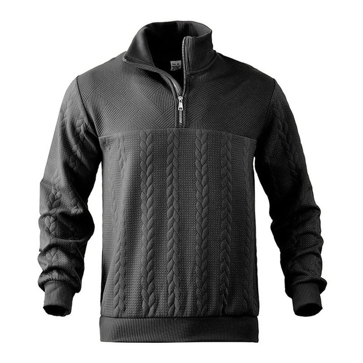 Men's Cable-Knit Quarter-Zip Pullover Sweater