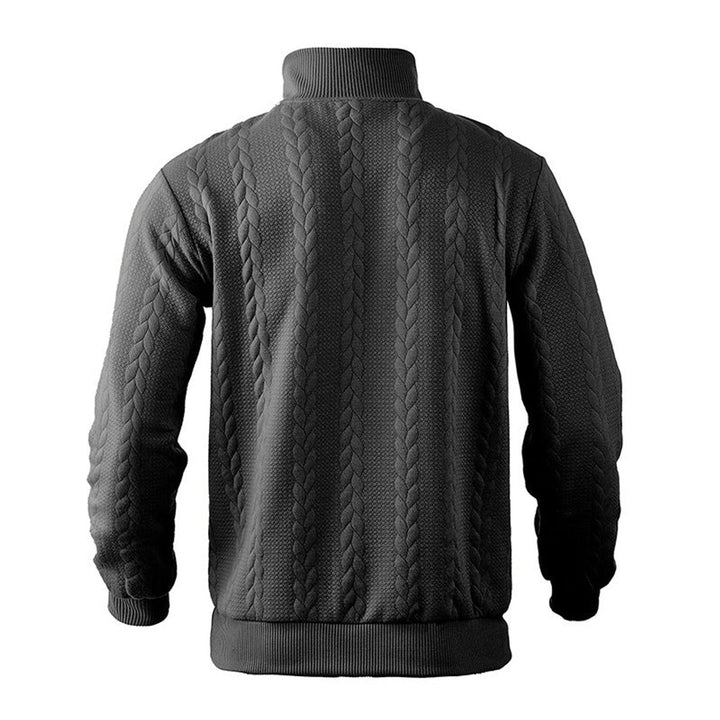 Men's Cable-Knit Quarter-Zip Pullover Sweater