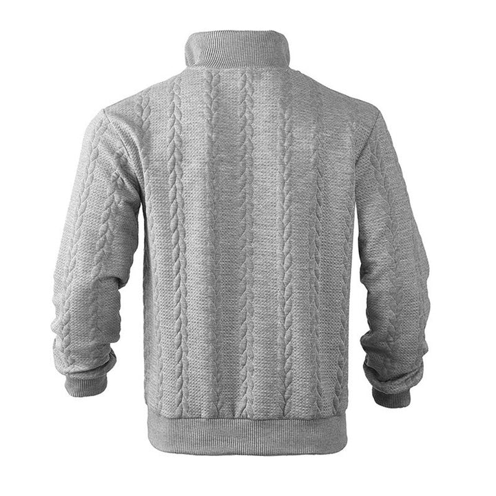 Men's Cable-Knit Quarter-Zip Pullover Sweater
