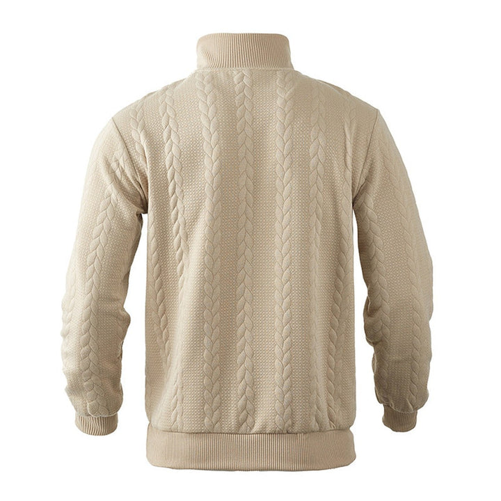 Men's Cable-Knit Quarter-Zip Pullover Sweater