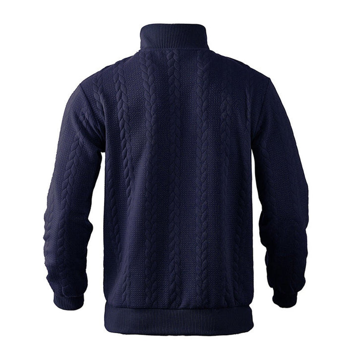 Men's Cable-Knit Quarter-Zip Pullover Sweater