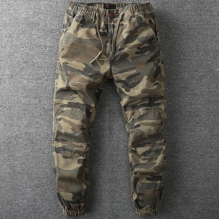 Men's Camo Elastic-Waist Drawstring Jogger Pants - Gray