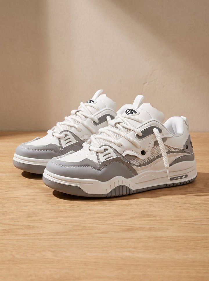 Men's Chunky Low-Top Lace-Up Casual Sneakers - Gray
