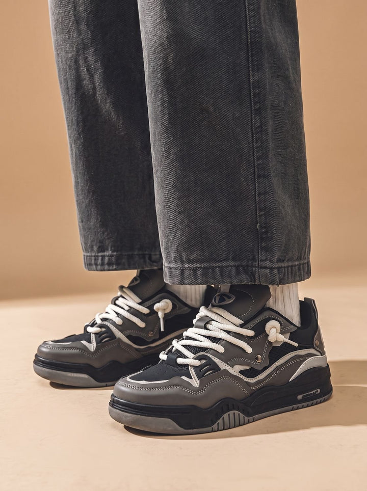 Men's Chunky Low-Top Lace-Up Casual Sneakers