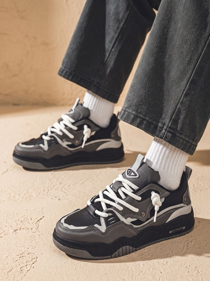 Men's Chunky Low-Top Lace-Up Casual Sneakers