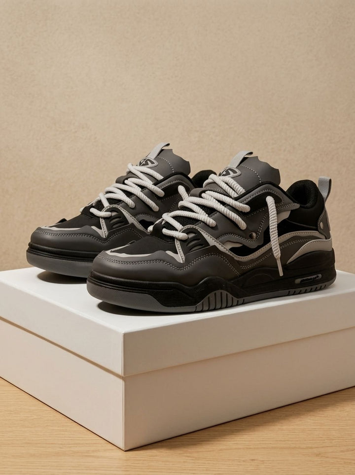 Men's Chunky Low-Top Lace-Up Casual Sneakers