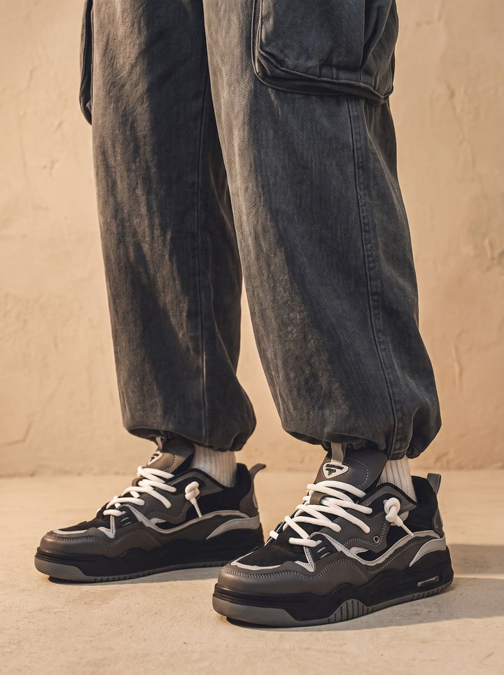 Men's Chunky Low-Top Lace-Up Casual Sneakers