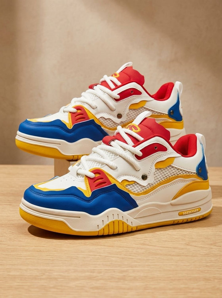 Men's Chunky Low-Top Lace-Up Casual Sneakers