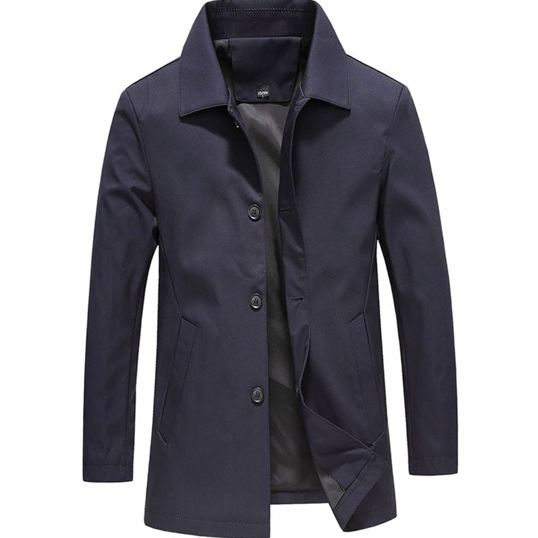 Men's Classic Button-Up Lightweight Jacket Tailored Fit - Blue