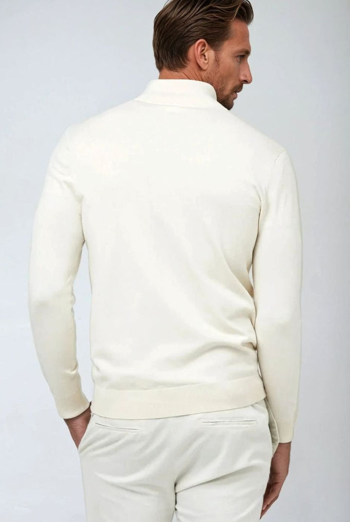 Men's Classic Quarter-Zip Knit Sweater Long Sleeve Pullover