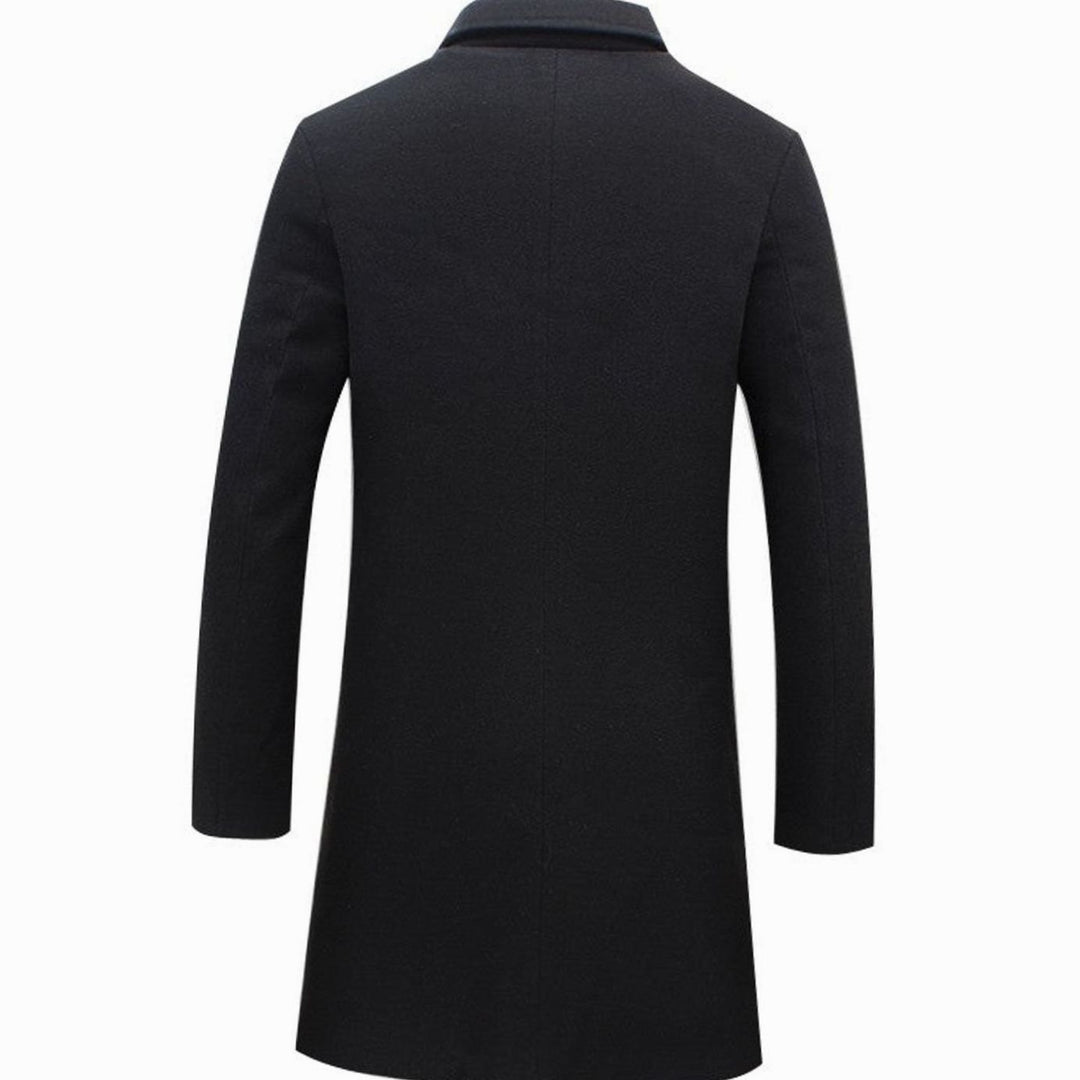 Men's Cold Weather Wool-Blend Single-Breasted Longline Overcoat