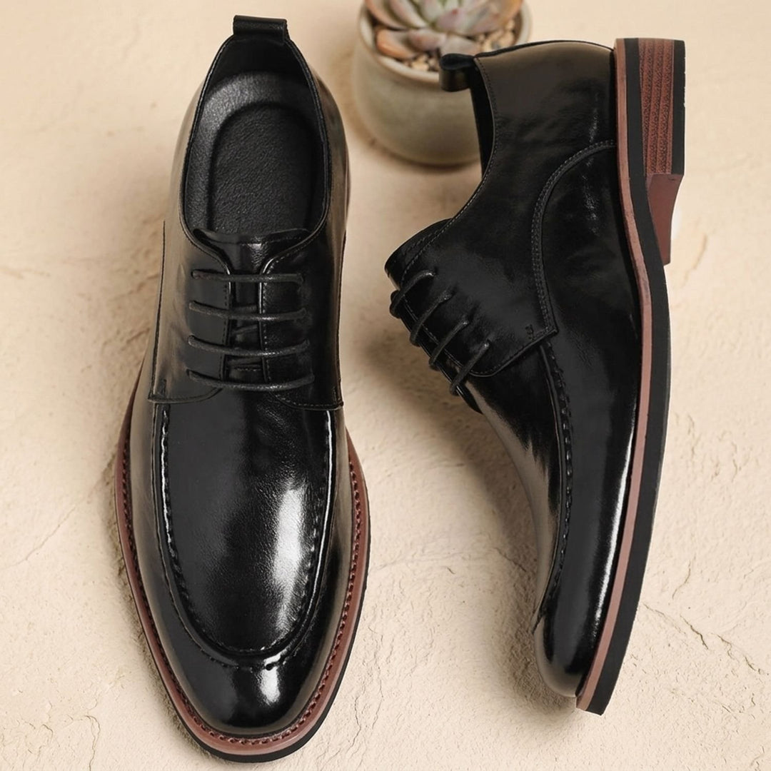 Men's Dual-Tone Burnished Split Leather Derby Dress Shoes