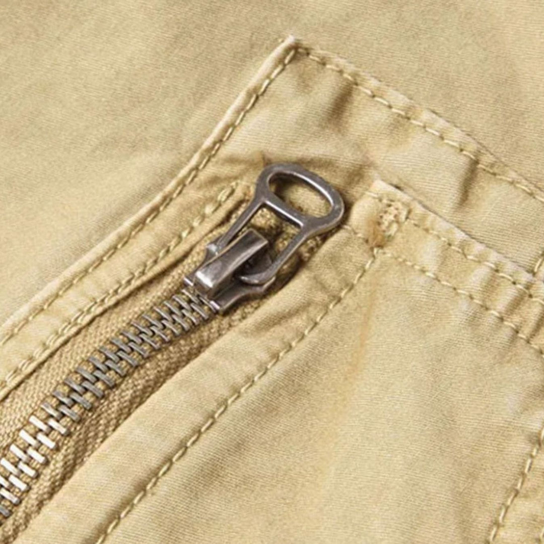 Men's Elastic Waist Cargo Jogger Pants Ribbed-Cuff Tapered Fit