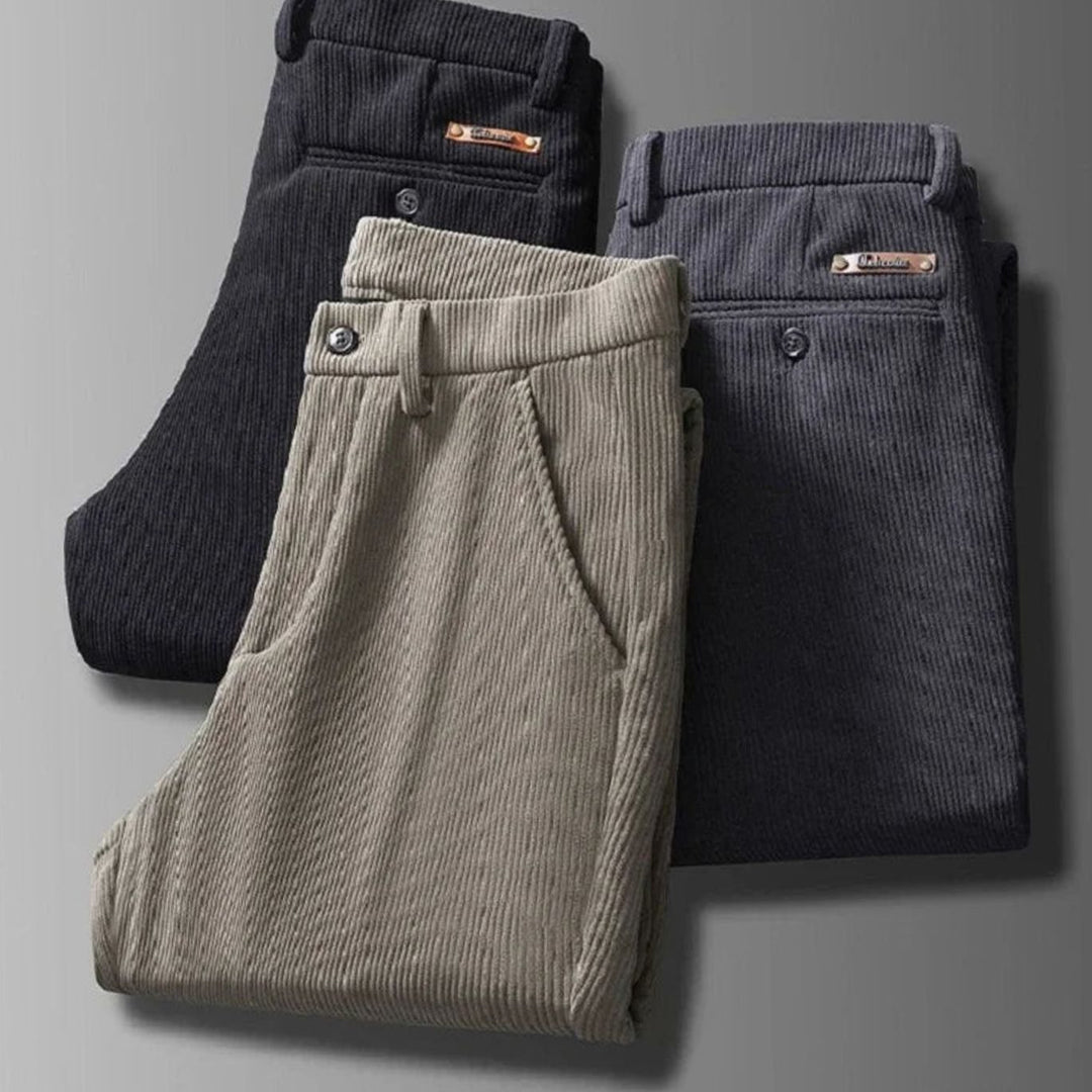 Men's Fleece-Lined Corduroy Straight-Leg Warm Pants