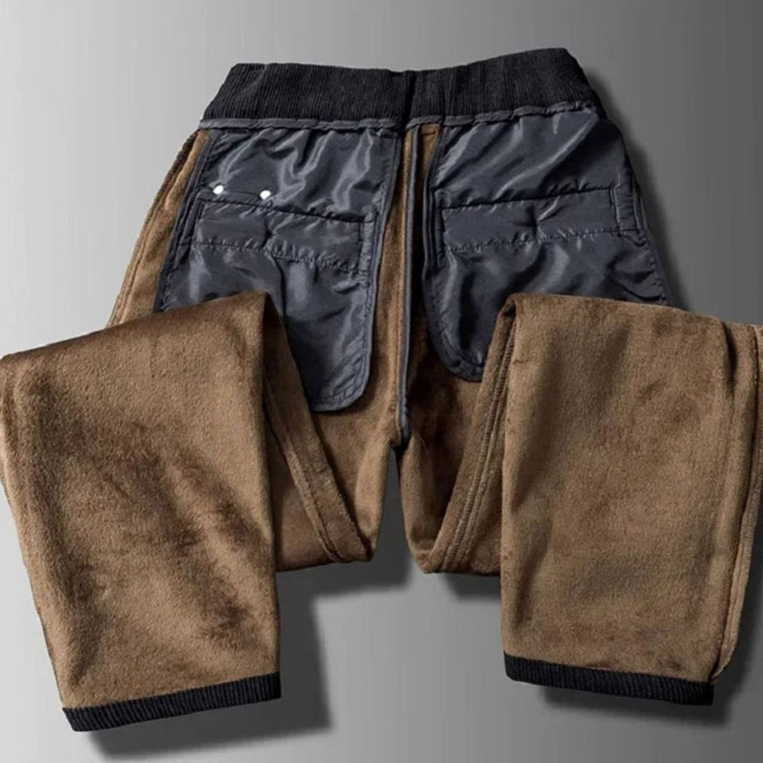 Men's Fleece-Lined Corduroy Straight-Leg Warm Pants