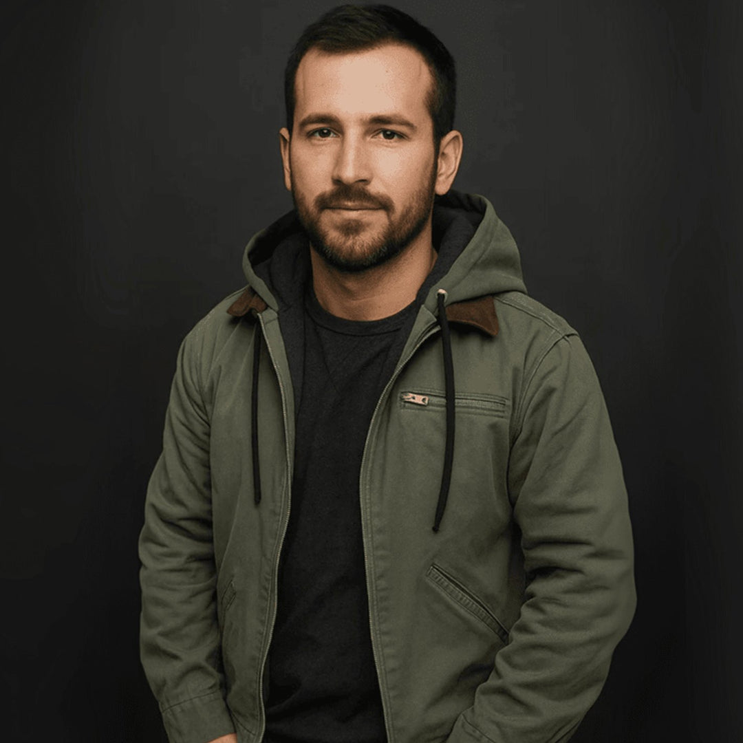 Men's Fleece-Lined Zip-Up Hooded Jacket