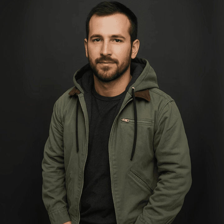 Men's Fleece-Lined Zip-Up Hooded Jacket