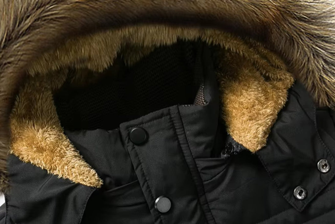 Men's Fur-Lined Hooded Heavy-Duty Winter Jackets
