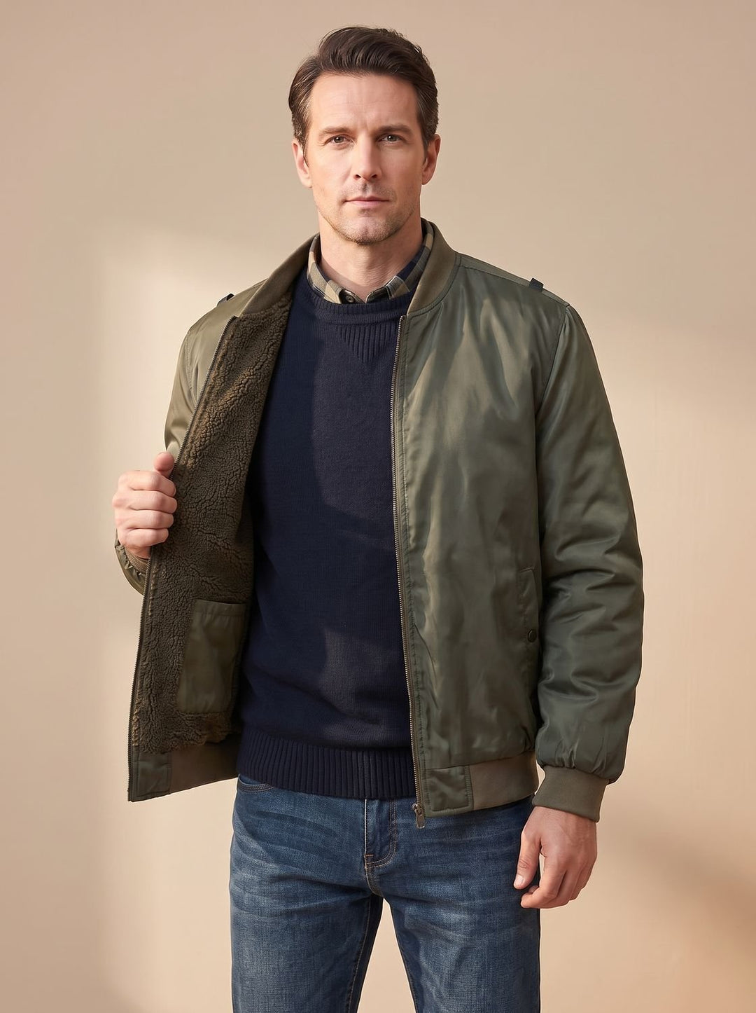 Men's Hooded Multi-Pocket Water-Resistant Lined Parka Jacket