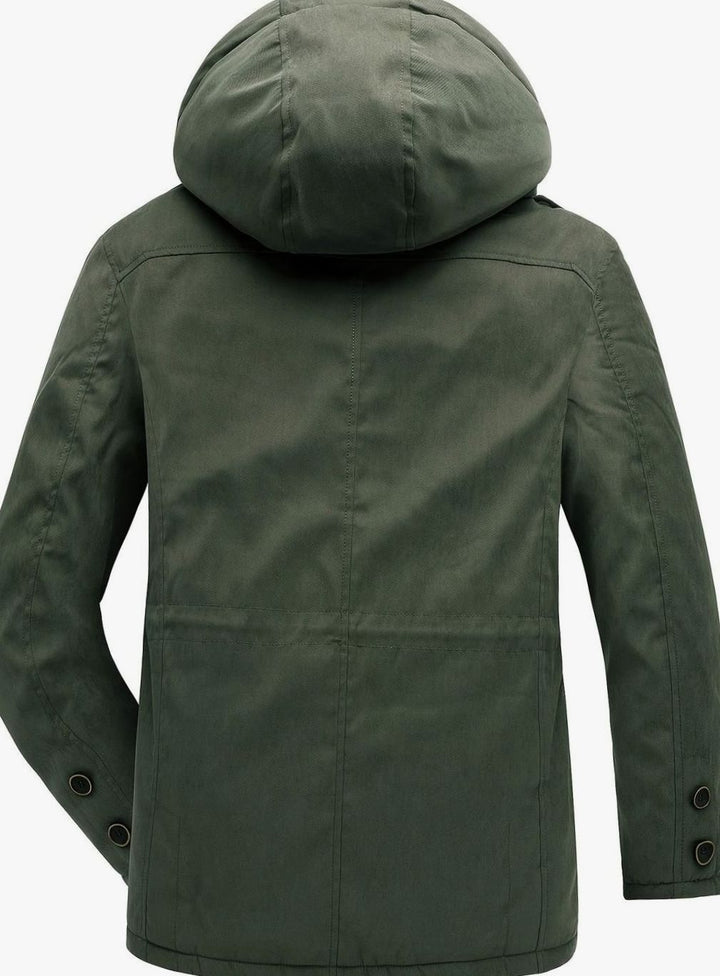 Men's Insulated Hooded Multi-Pocket Utility Jacket
