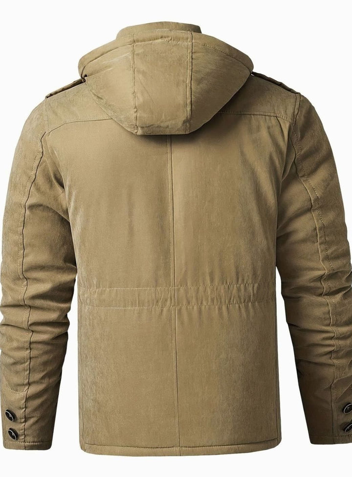 Men's Insulated Hooded Multi-Pocket Utility Jacket