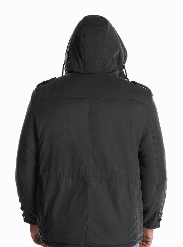 Men's Insulated Hooded Multi-Pocket Utility Jacket