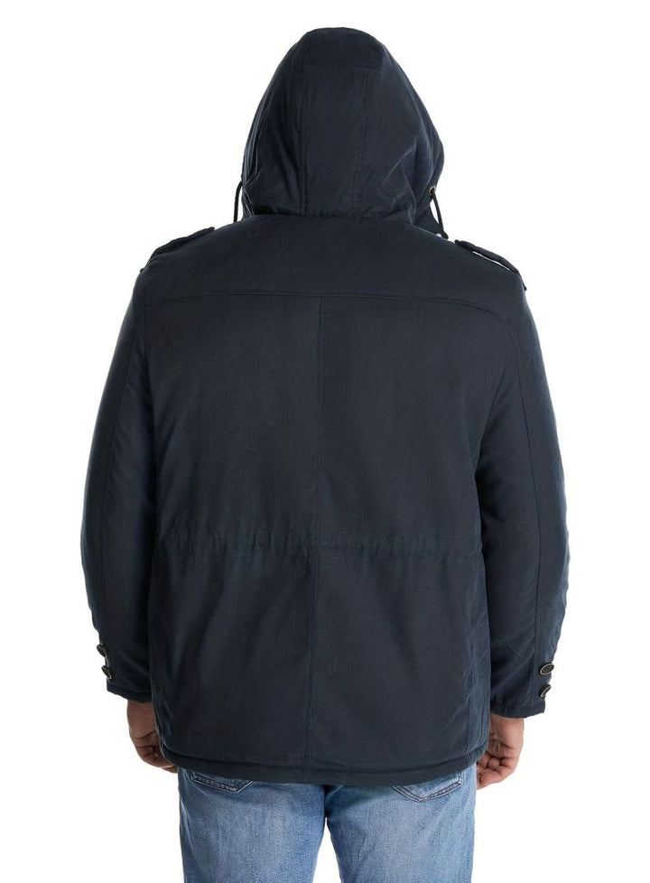 Men's Insulated Hooded Multi-Pocket Utility Jacket
