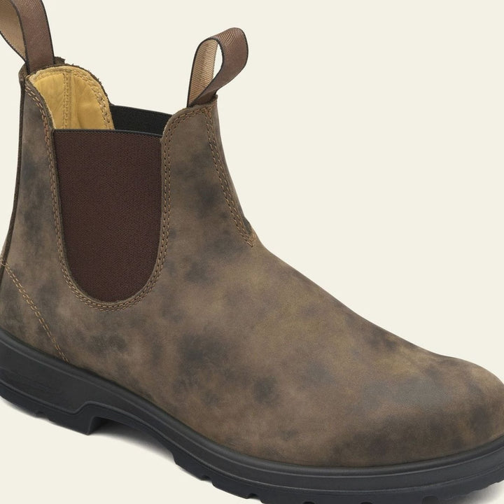 Men's Leather Pull-Tab Slip-On Chelsea Boots - Brown