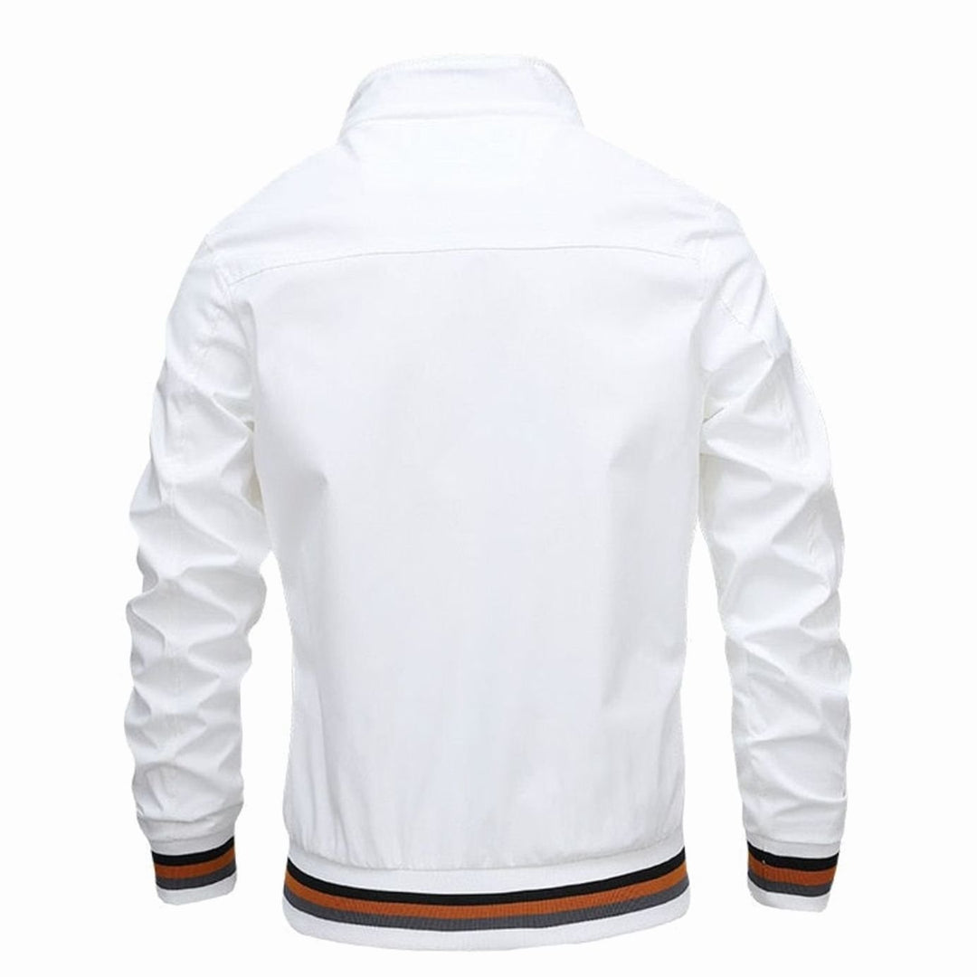 Men's Lightweight Full-Zip Casual Bomber Jacket Ribbed Cuffs