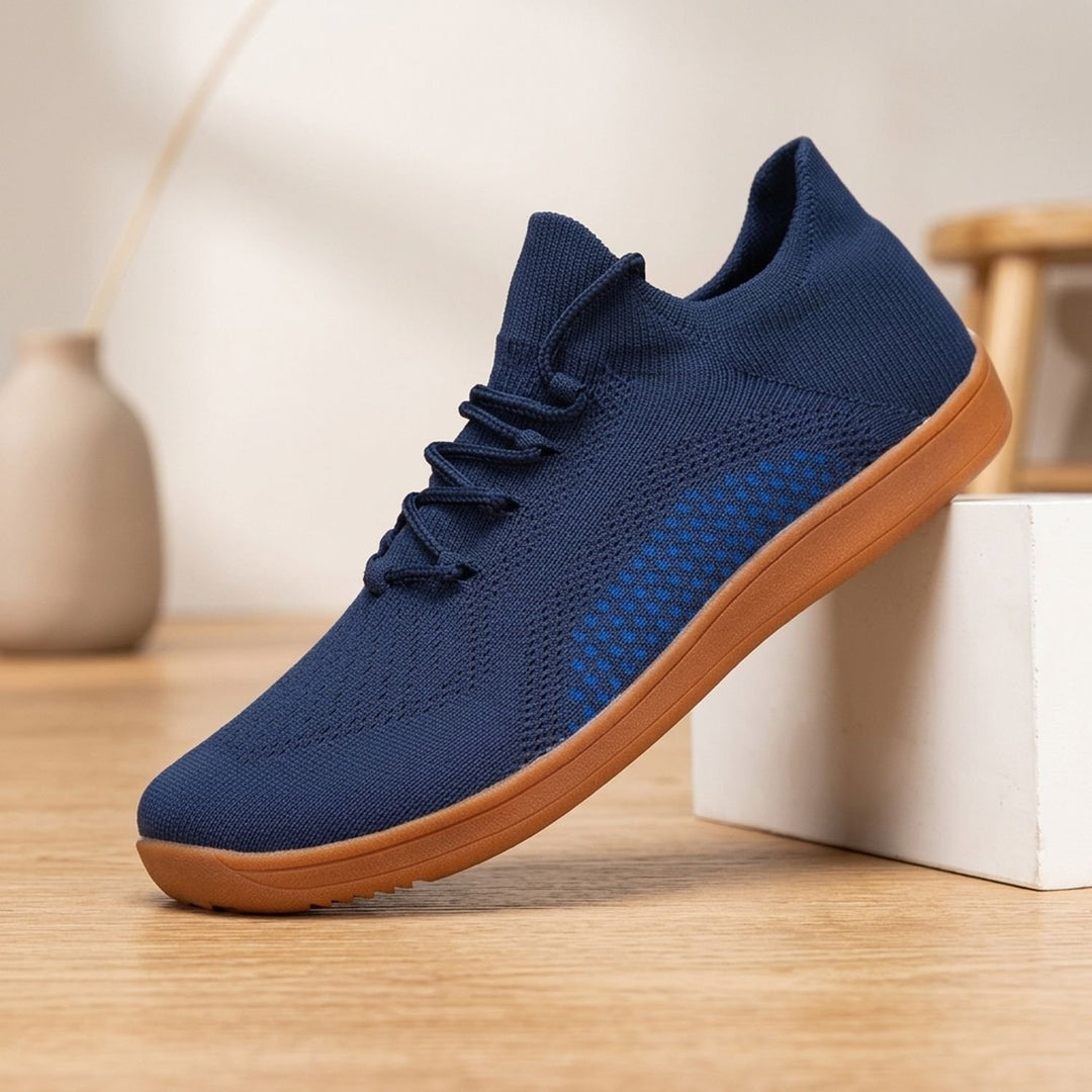 Men's Lightweight Knit Lace-Up Barefoot Sneakers - Blue