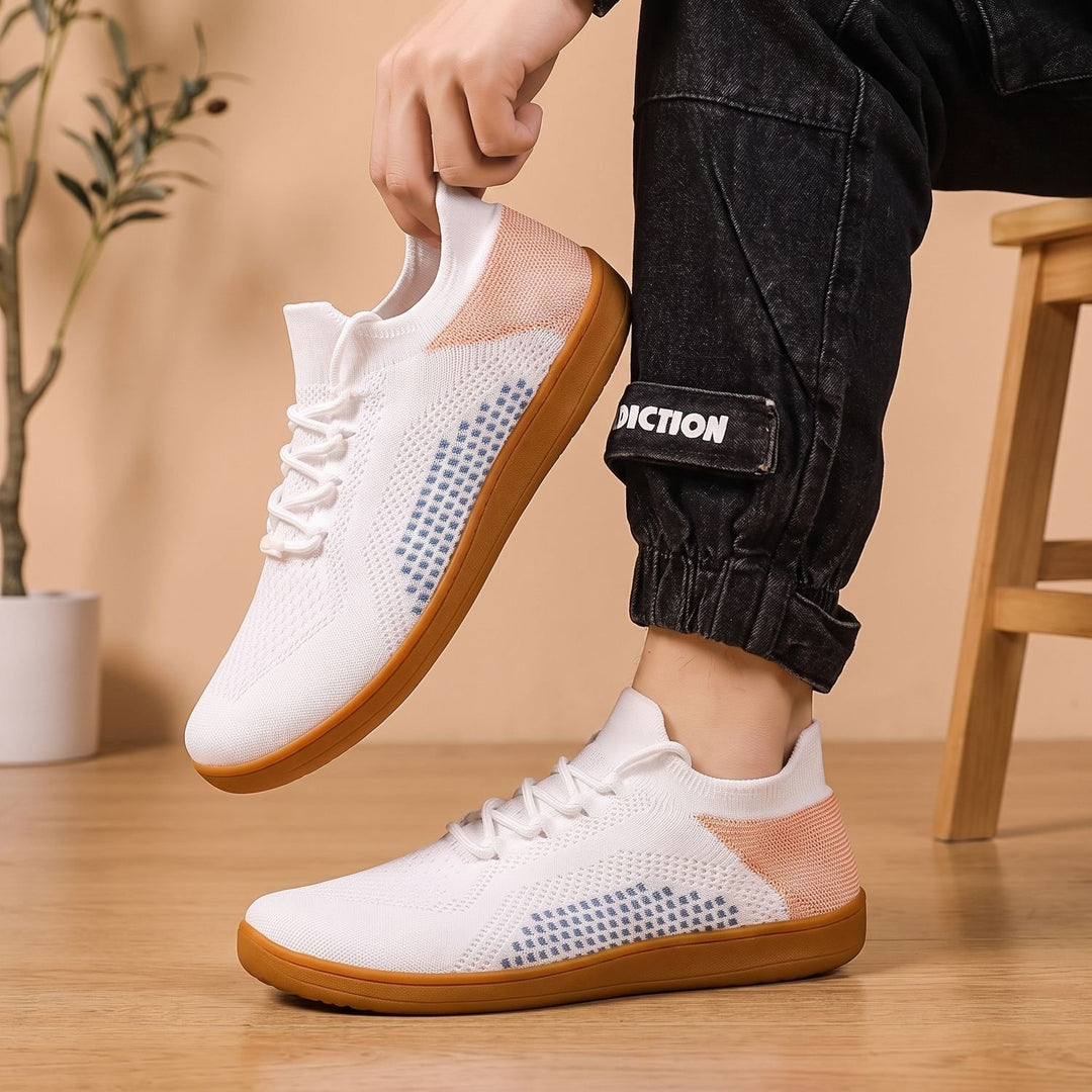 Men's Lightweight Knit Lace-Up Barefoot Sneakers