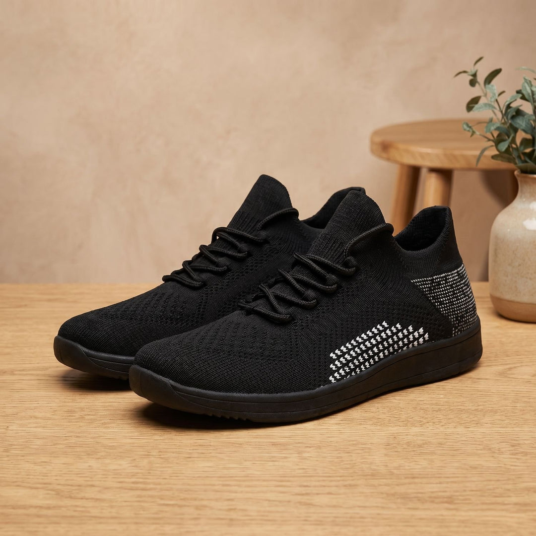 Men's Lightweight Knit Lace-Up Barefoot Sneakers