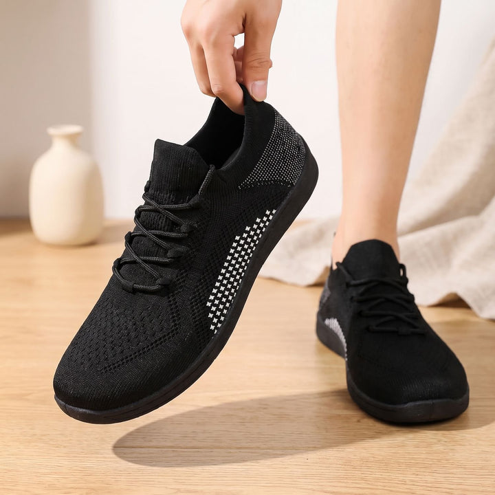Men's Lightweight Knit Lace-Up Barefoot Sneakers