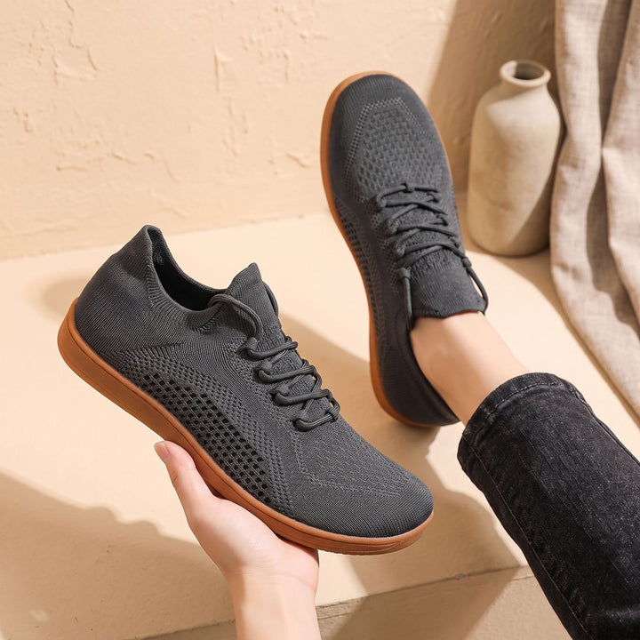 Men's Lightweight Knit Lace-Up Barefoot Sneakers