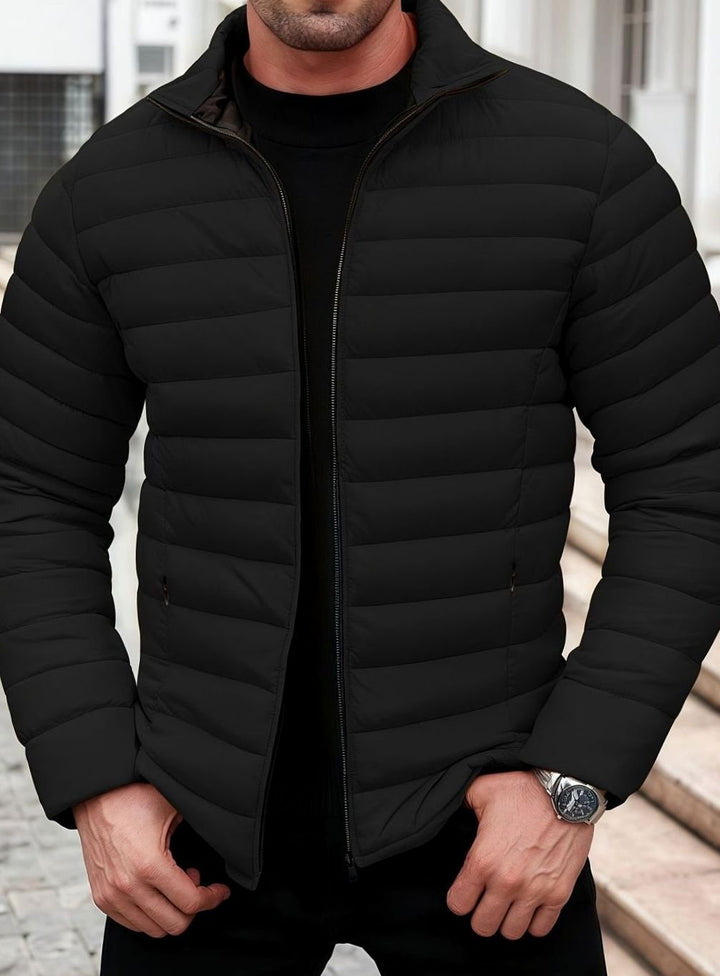 Men's Lightweight Quilted Puffer Zip-Up Jacket