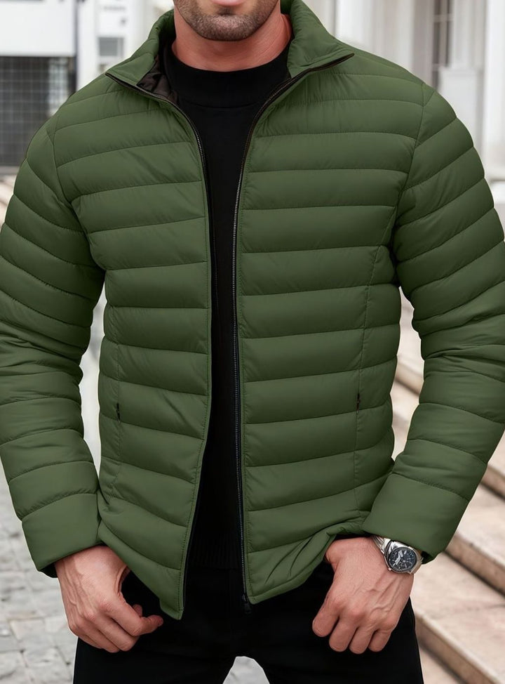 Men's Lightweight Quilted Puffer Zip-Up Jacket
